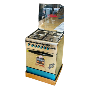 Florsa 3 Gas Burners, 1 Electric Plate Electric Gas Cooker Oven 60x60cm Stainless Steel