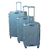 Plastic Full Set Travel Suitcase 3pcs Light Blue