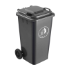 240L Dust Bin/Waste Bin 2 Wheels w Stepper – Black