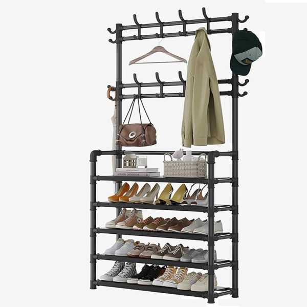 5 Layer Shoe Rack, Hat & Coat Rack – Black