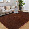 Large fluffy Center Carpet 200x250cm – Coffee Brown