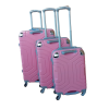 Rubber Travel Suitcase Full Set 3pcs Pink