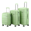Rubber Travel Suitcase Full Set 3pcs Green