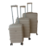 Rubber Travel Suitcase Full Set 3pcs Grey