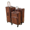 Leather Travel Suitcase Full Set 3pcs