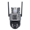 Dual Lens & Screen Image Solar Energy Alert Security PTZ Camera